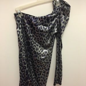 Silver and purple dress